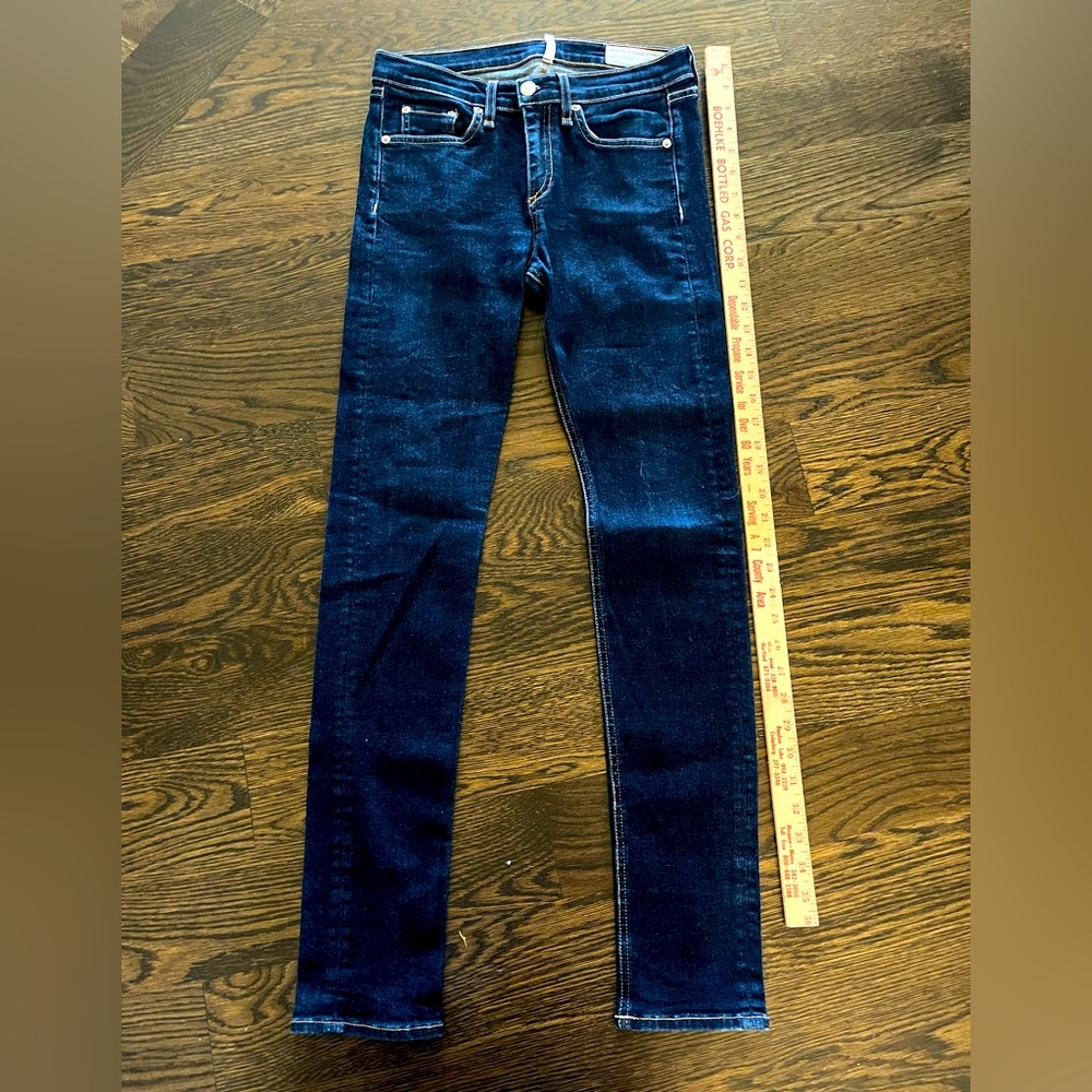 Rag & bone woman’s 27 high rise skinny stretch jeans dark denim